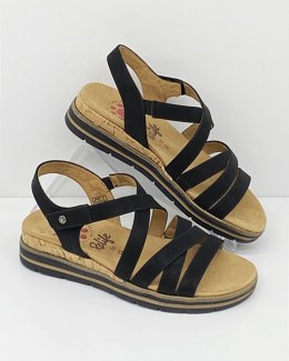 Buty RELIFE 94110-50 czarne damskie sandały, tęgość G, vegan