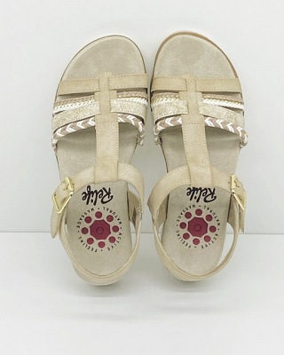 Buty RELIFE 94110-50 beżowe sandały damskie, tęgość G, vegan