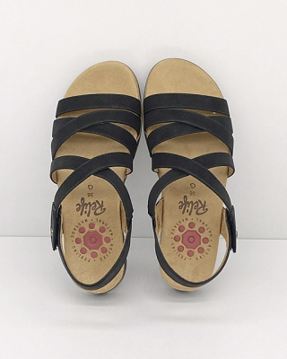 Buty RELIFE 94110-50 czarne damskie sandały, tęgość G, vegan