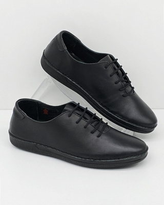 Czarne skórzane półbuty Loretta Vitale 10221, tęgość F-G