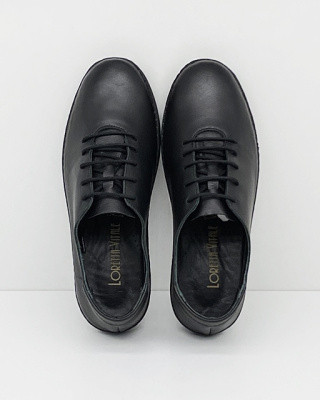 Czarne skórzane półbuty Loretta Vitale 10221, tęgość F-G