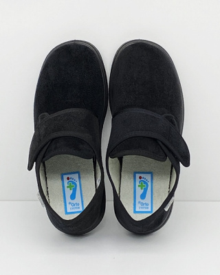 Dr Orto damskie 036D007 (welur) czarne półbuty, zakresy tęgości J-K