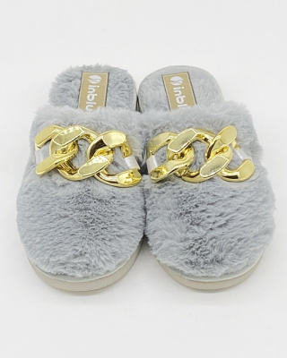 Modne i wygodne damskie kapcie domowe Inblu EK06 grigio, tęgość H