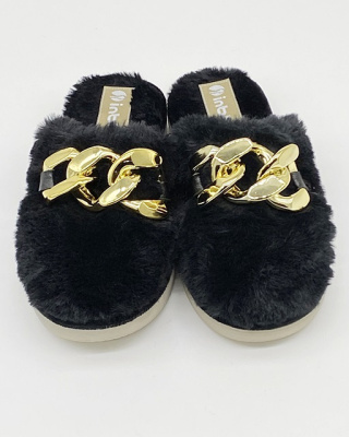 Modne kapcie domowe Inblu EK06 nero, tęgość H