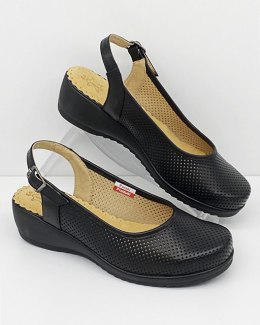 Sandały Axel 2493 czarne, tęgość G 1/2, sandałki zakrywające palce