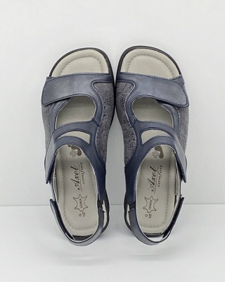 Axel 2462 granatowe sandały na fest stopy, regulacja H-J-K-M