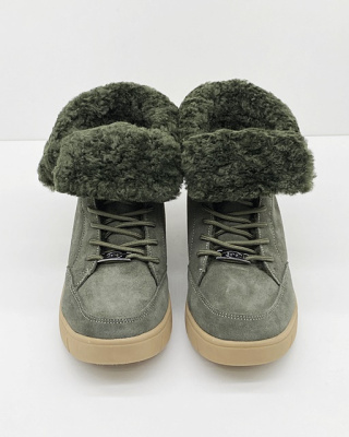 Scholl Stelvio MF30232 dk green MED ocieplane zimowe botki, tęgość H