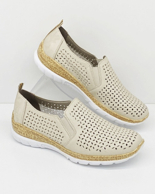 Sneakersy damskie Rieker N4251-60, wkładka Memo Soft, tęgość H