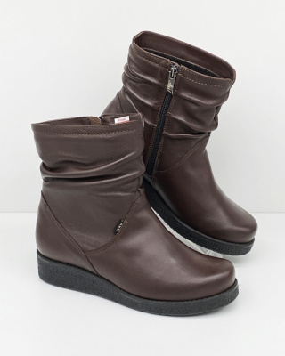 Szerokie botki damskie Axel Comfort 4092 średni brąz, poszerzona tęgość H