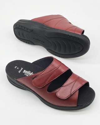 Szerokie klapki damskie Solidus MONI 74022-50029 red, regulowana tęgość M-N