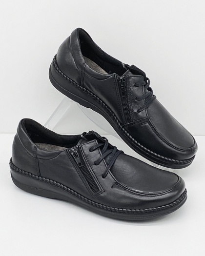 Buty damskie Kosela AXEL 1775 czarne ze streczem, tęgość regulowana H- K