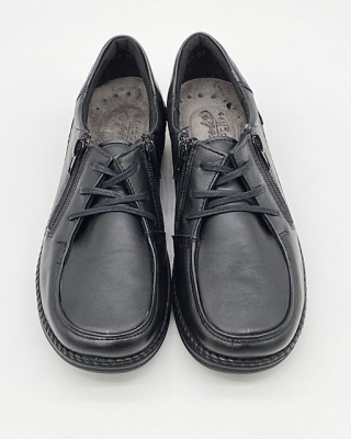 AXEL 1775 czarne damskie póbuty Kosela , skóra ze streczem, tęgość K