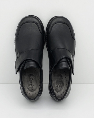 Axel 1705 czarne półbuty damskie skóra i strecz, zakres tęgości J-K-M