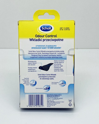 Scholl wkładki Odour Control - przeciwpotne, neutralizujące przykry zapach
