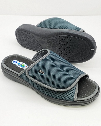 078M001 Dr Orto szerokie męskie klapki, szare, tęgość K-M