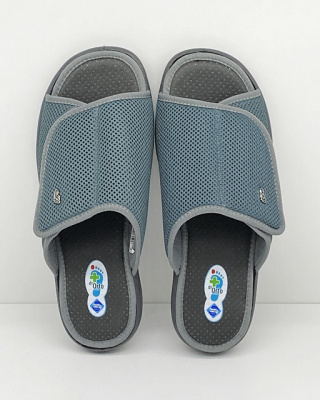 078M001 Dr Orto szerokie męskie klapki, szare, tęgość K-M