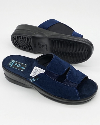 Adanex 26187 granatowe, Orto Line klapki na stopy z haluksami, tęgość G 1/2