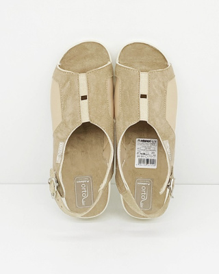 Adanex sandały damskie 26189 beżowe dla stóp z haluksami, tęgość H