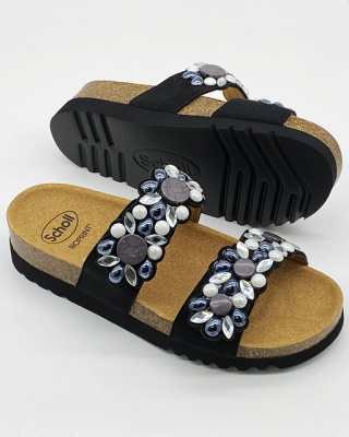 Scholl SINTRA 2 Straps F29858 1005, lecznicze klapki na rzepy, tęgość F-G-H