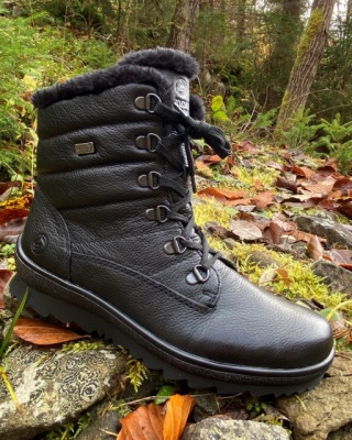 Buty zimowe damskie Remonte R8480-01 czarne, membrana, tęgość G regulowana
