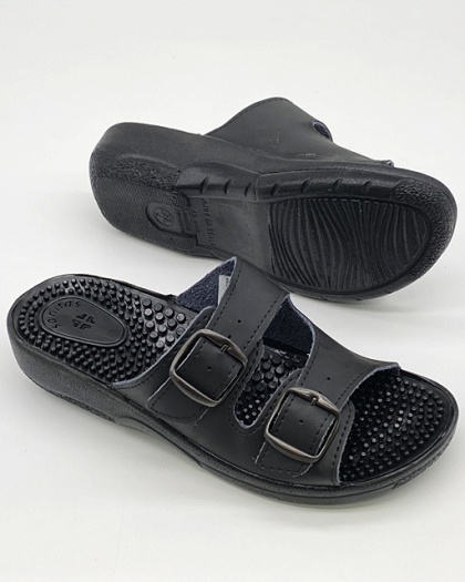 Klapki fakiri damskie Comfooty Nadia czarne, G-H-J tęgość regulowana