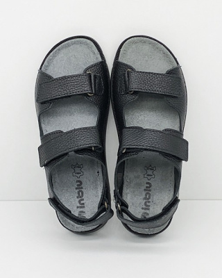 Profilowane skórzane damskie sandały Inblu 158D206 czarne, średnia szerokość, tęgość G-H