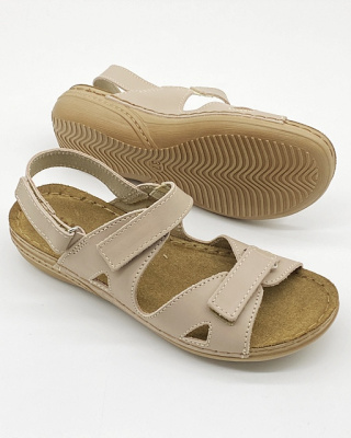 Sandały na płaskiej podeszwie Inblu 158D234 skórzane, tęgość F-G