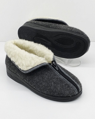 Bambosze wełniane Adanex 26844 szare, tęgość K - duża