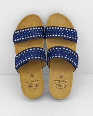 Klapki damskie Scholl Michelle F29344 niebieskie, tęgość F-G