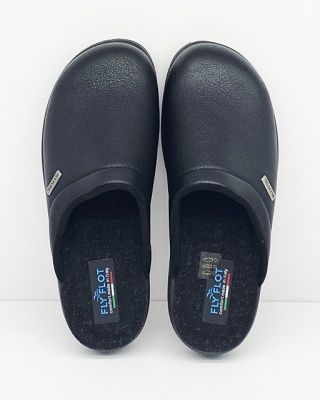 Klapki męskie Fly Flot 527192L czarne, cholewka ze strtchu, tęgość K