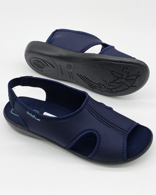 Adanex sandałki damskie 27219 granatowy strecz na haluksy, tęgość H