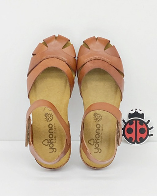 Sandały Yokono Monaco-186 brąz, wąska stopa, mała tęgość F