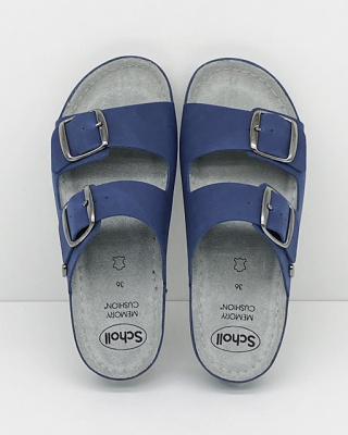 Scholl Aberdeen Med F30546 miękkie zdrowotne klapki, regulowana tęgość G-H-J