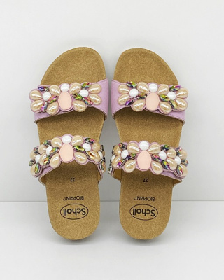 Scholl Palau 2 Straps F29878 2321 pink, klapki zdrowotne na rzepy, tegość E-F-G