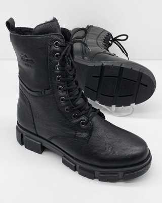 Skórzane botki trapery Rieker Y7116-00 czarne , tęgość G 1/2