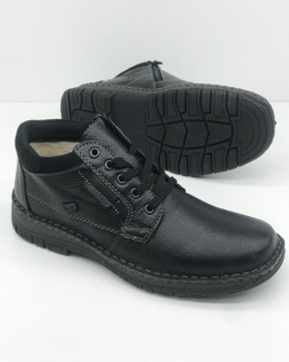 Szerokie buty męskie Rieker 05102-00 czarne, tęgość J-K