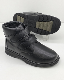 Szerokie buty męskie zimowe Solidus Therapo Herren 85014-00090 czarne, tęgość M-N-W