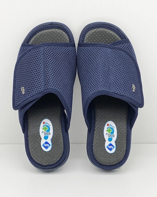 Szerokie klapki damskie Dr Orto 078D002 granatowe, regulowana tęgość J-K-M