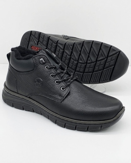 Zimowe buty męskie Rieker B5601-00 czarne, tęgość regulowana H-J