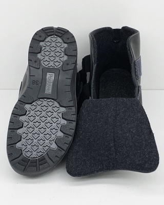 Podowell Artik czarne, zimowe buty ortopedyczne na opuchnięte stopy i kostki, tęgość W