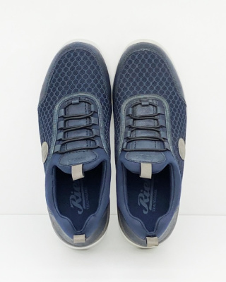 Półbuty sportowe na szersze stopy Rieker 16491-14 granatowe, tęgość J-K