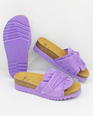 Buty Scholl Princy Med F31326 fioletowy, klapki zakrywające haluksy, tęgość G średnia