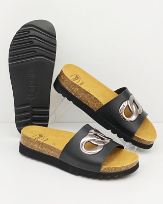 Buty Scholl wygodne klapki Scholla Arenal F31332 czarne, tęgość G średnia