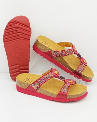 Damskie klapki Scholl New Bogota MF26607 2402 czerwone, tęgość G