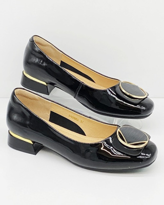 Eleganckie damskie czółenka Loretta Vitale E40305A czarne, tęgość G