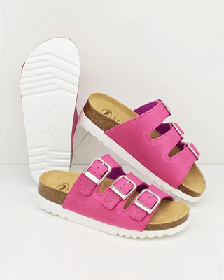 Klapki ortopedyczne damskie Scholl RIO AD Med F26835 1026 fuksja, regulowana tęgość E-F-G