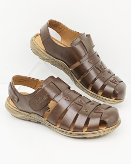 Męskie sandały zakrywające palce Rieker 22074-25 brązowe, tęgość G