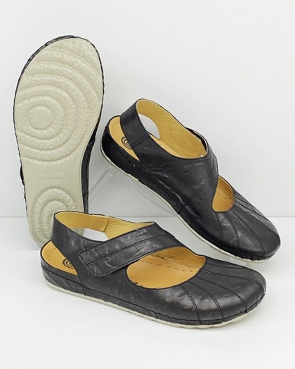 Sandały zdrowotne Dr Brinkmann 710558-1 czarne skórzane, tęgość H