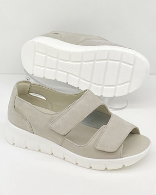 Waldlaufer 870M80 210 070 M-Wiola, szare szerokie sandały damskie, tęgość M-N