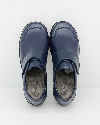 Axel 1705 granatowe półbuty, skóra + strecz, regulowana tęgość K